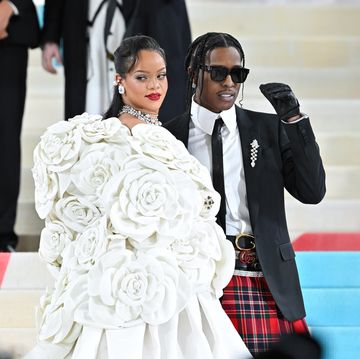 rihanna and a$ap rocky at the 2023 met gala celebrating karl lagerfeld a line of beauty
